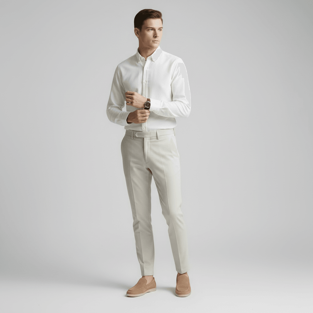 Beige Suede Slip-On Loafers for Men