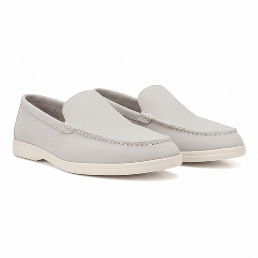 Grey Suede Slip-On Loafers for Men