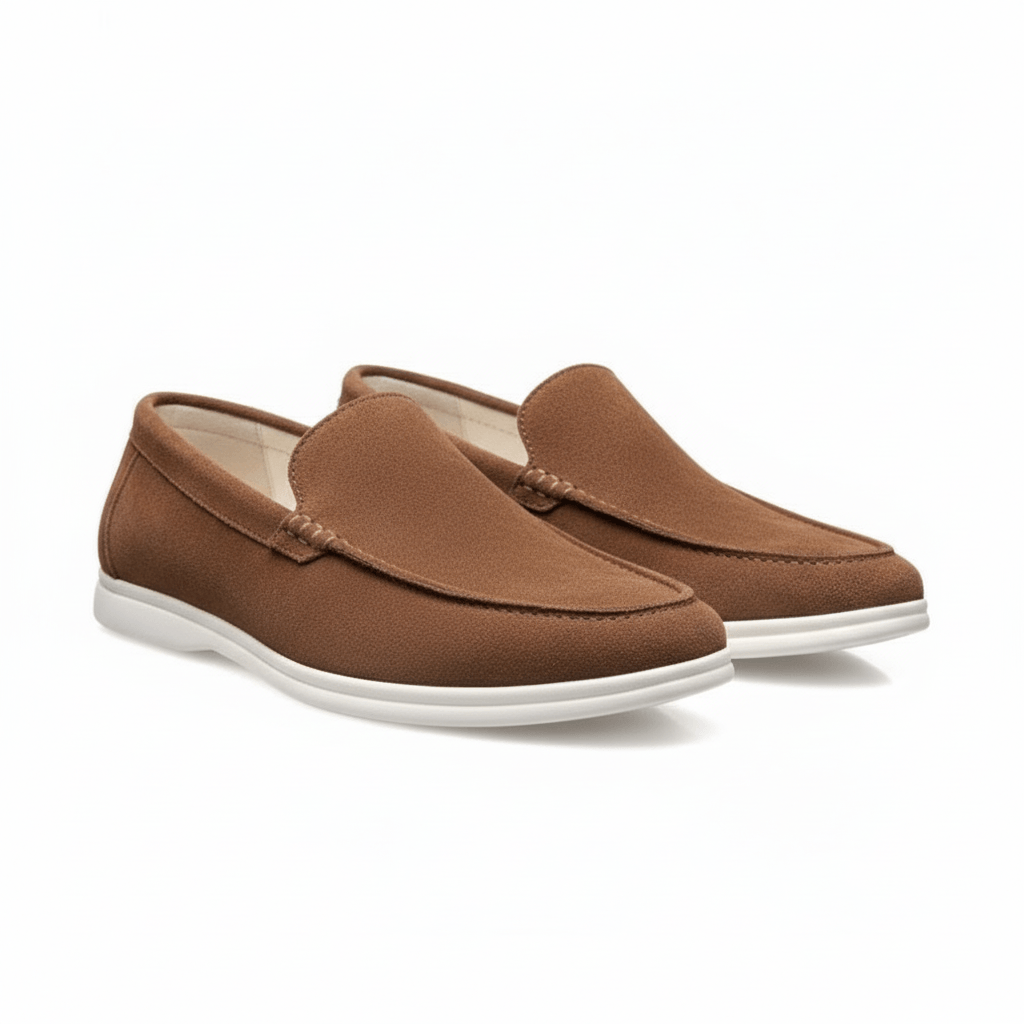 Brown Suede Slip-On Loafers for Men